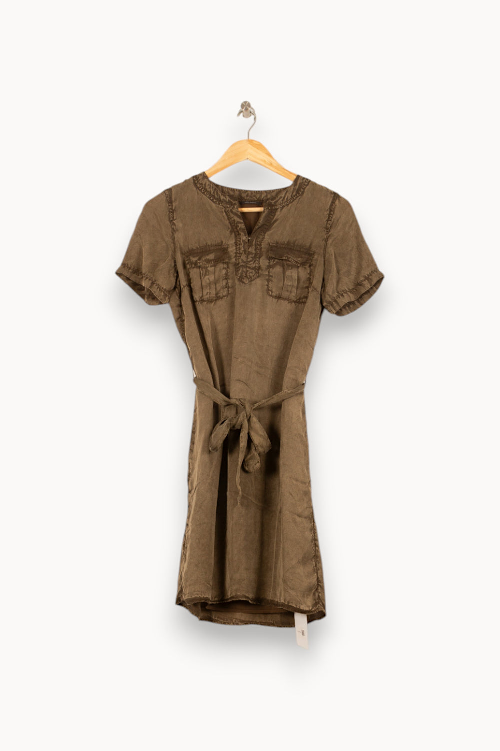 Robe Ceinturée Marron - Taille XS/34 de la marque IKKS | PARAD59312 - Vendu par Paradigme - Image 2
