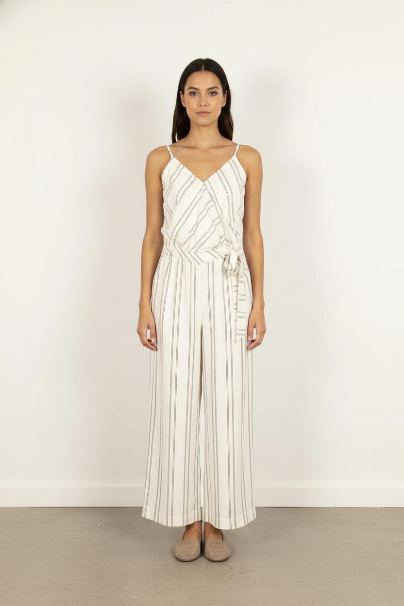 Combinaison Blanche à Rayures Noires - Taille XS/34