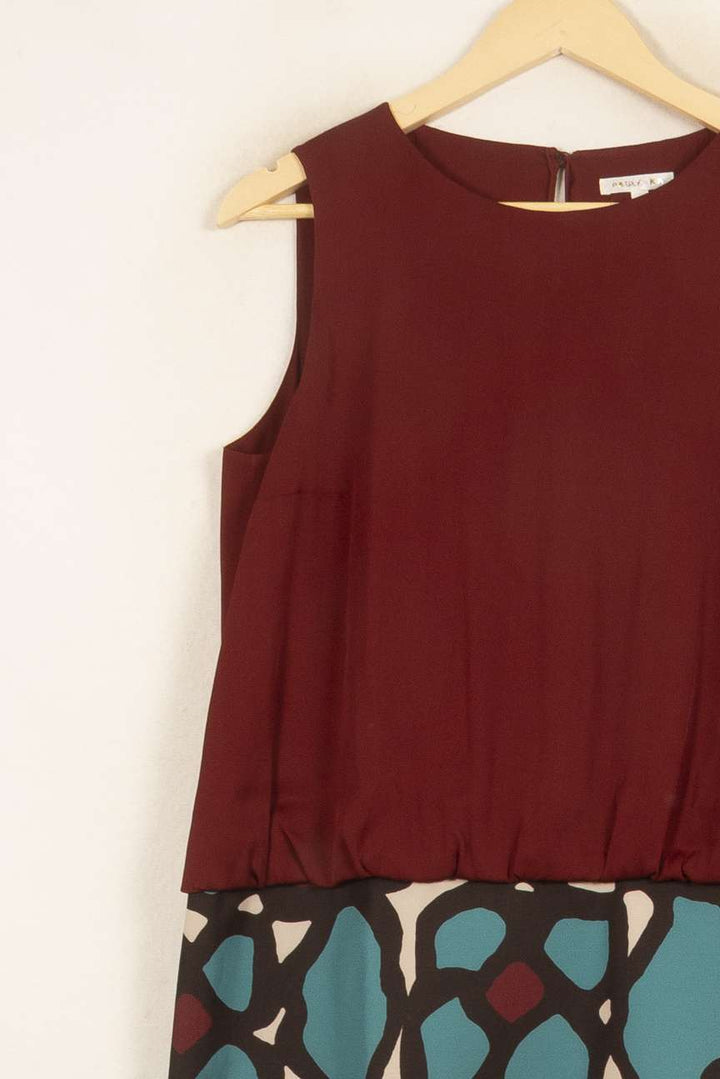 Robe Sans Manches Bordeaux et Bleu - Taille XL/42 de la marque Paule Ka | PARAD59319 - Vendu par Paradigme - Image 3
