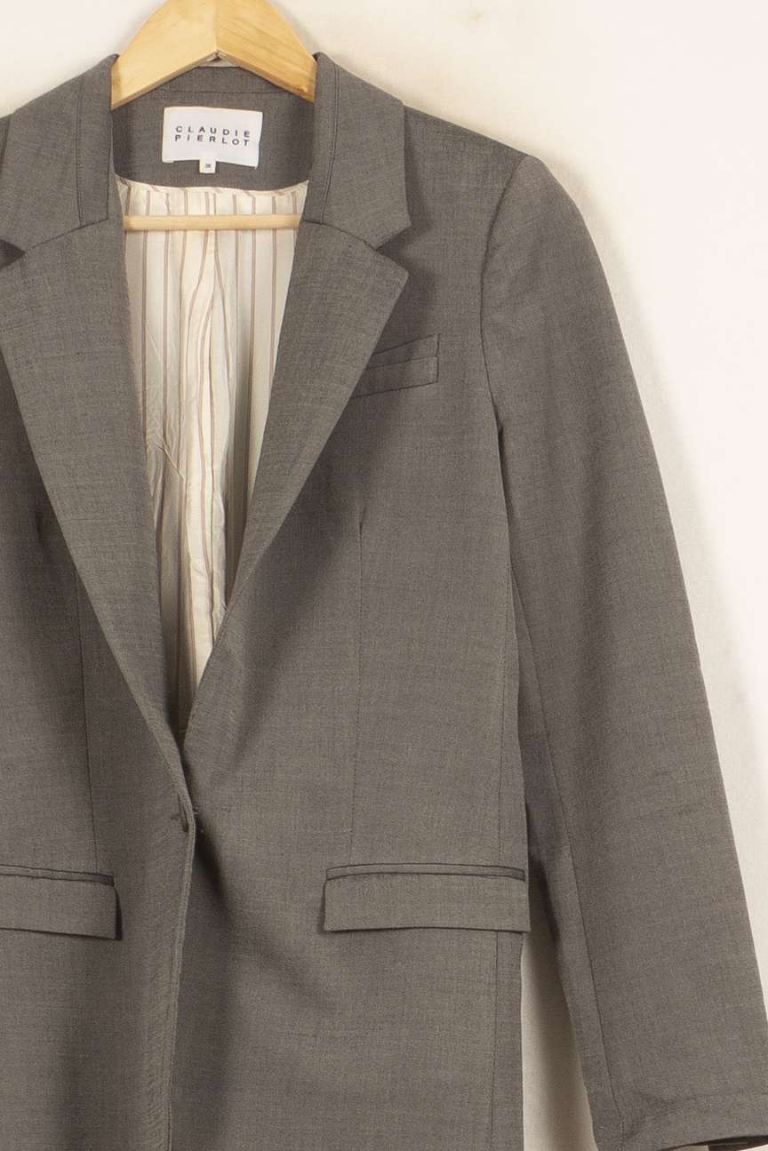 Veste Grise - Taille M/38 de la marque Claudie Pierlot | PARAD59331 - Vendu par Paradigme - Image 3