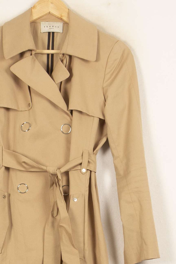 Trench Beige - Taille M/38 de la marque Sandro | PARAD59332 - Vendu par Paradigme - Image 3