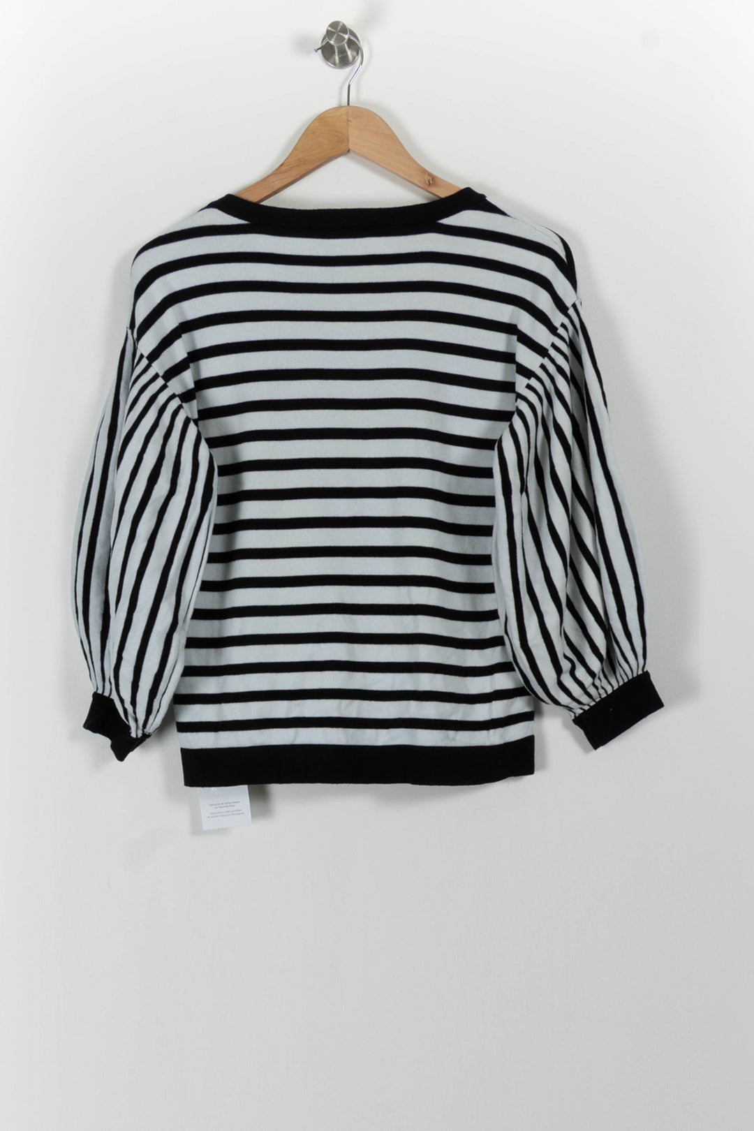 Pull Rayé Noir et Blanc - Taille M/38 de la marque Caroll | PARAD59334 - Vendu par Paradigme - Image 4
