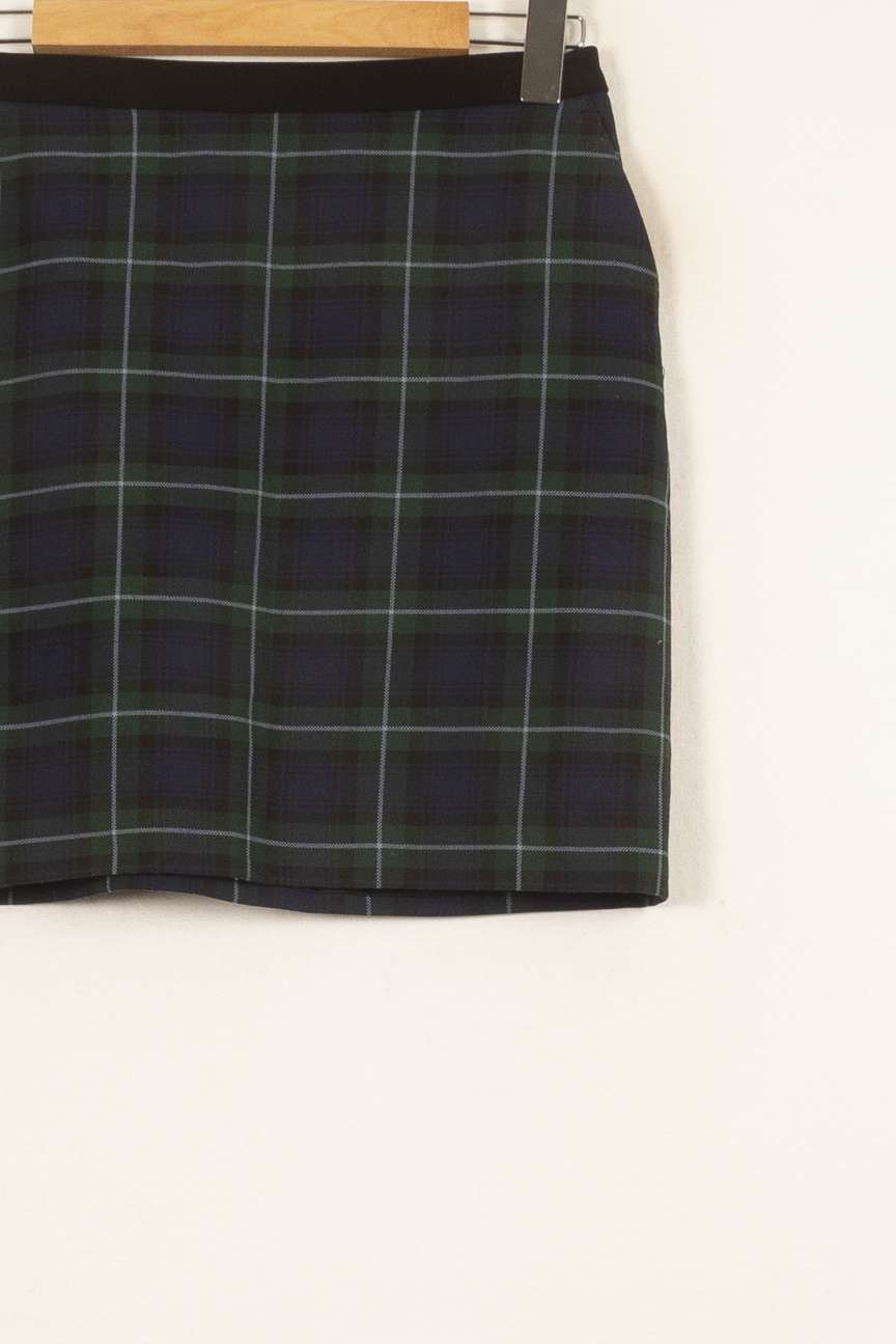 Jupe Écossaise Verte et Bleue - Taille S/36 de la marque Claudie Pierlot | PARAD59337 - Vendu par Paradigme - Image 2