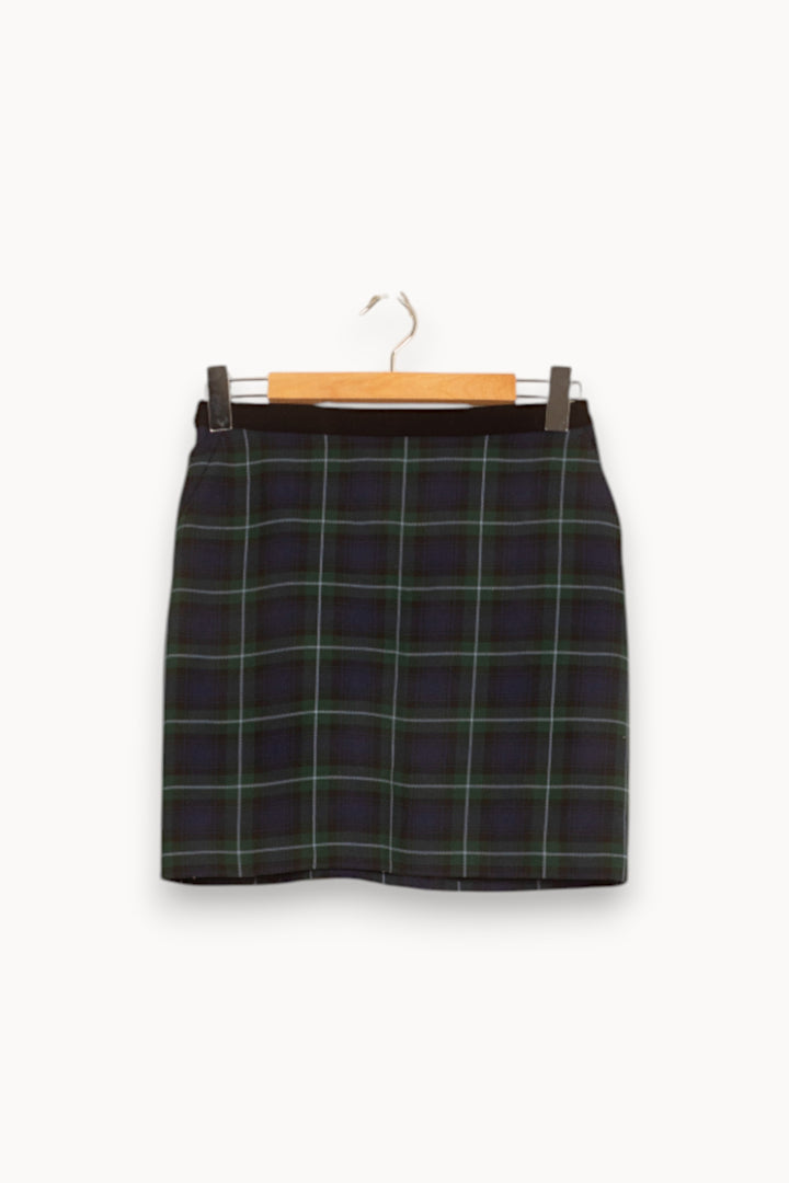 Jupe Écossaise Verte et Bleue - Taille S/36 de la marque Claudie Pierlot | PARAD59337 - Vendu par Paradigme - Image 4