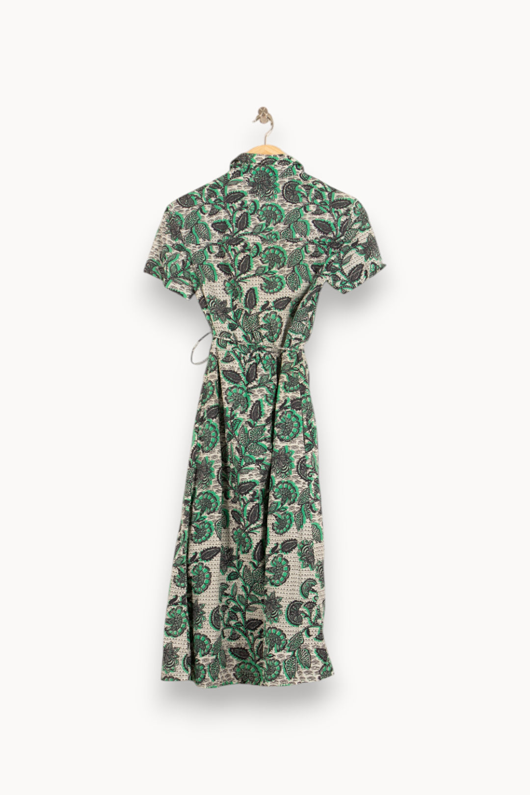 Robe Longue Blanche et Verte - Taille S/36 de la marque Caroll | PARAD59350 - Vendu par Paradigme - Image 4