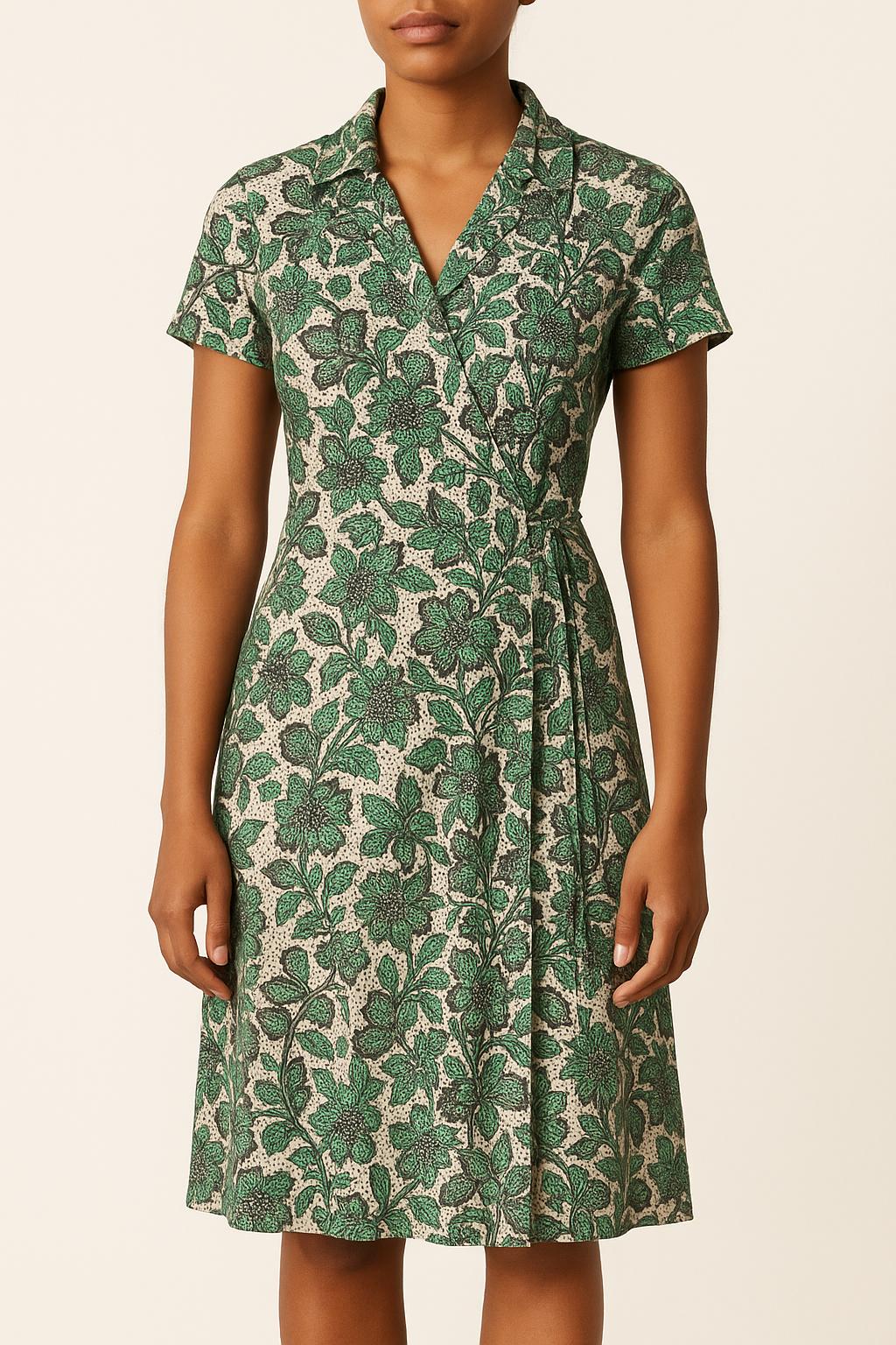 Robe Longue Blanche et Verte - Taille S/36 de la marque Caroll | PARAD59350 - Vendu par Paradigme - Image 1