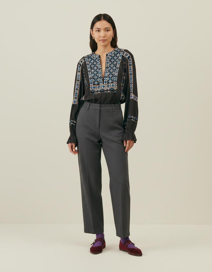 Blouse Noire et Bleue - Taille S/36
