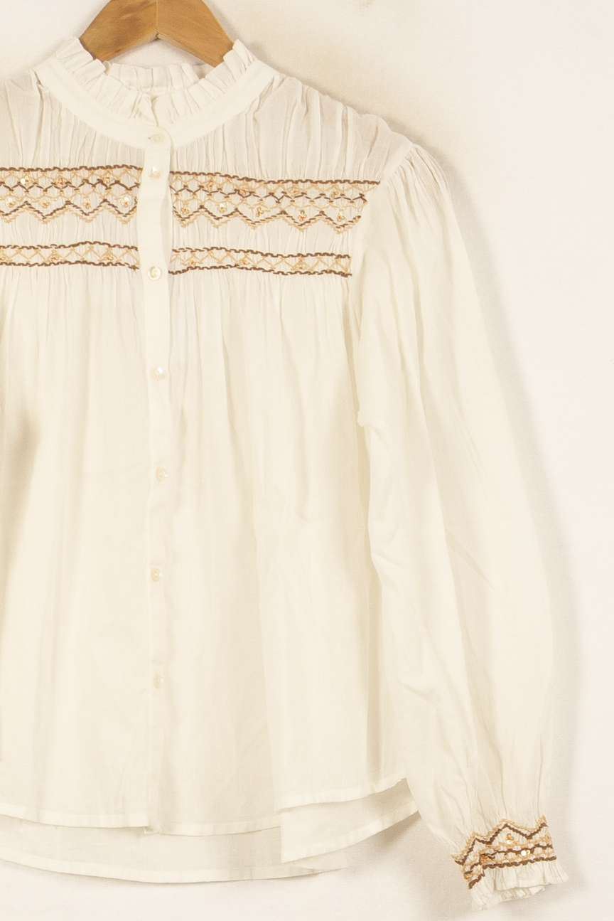 Blouse Blanche - Taille S/36 de la marque Louise Misha | PARAD59374 - Vendu par Paradigme - Image 3