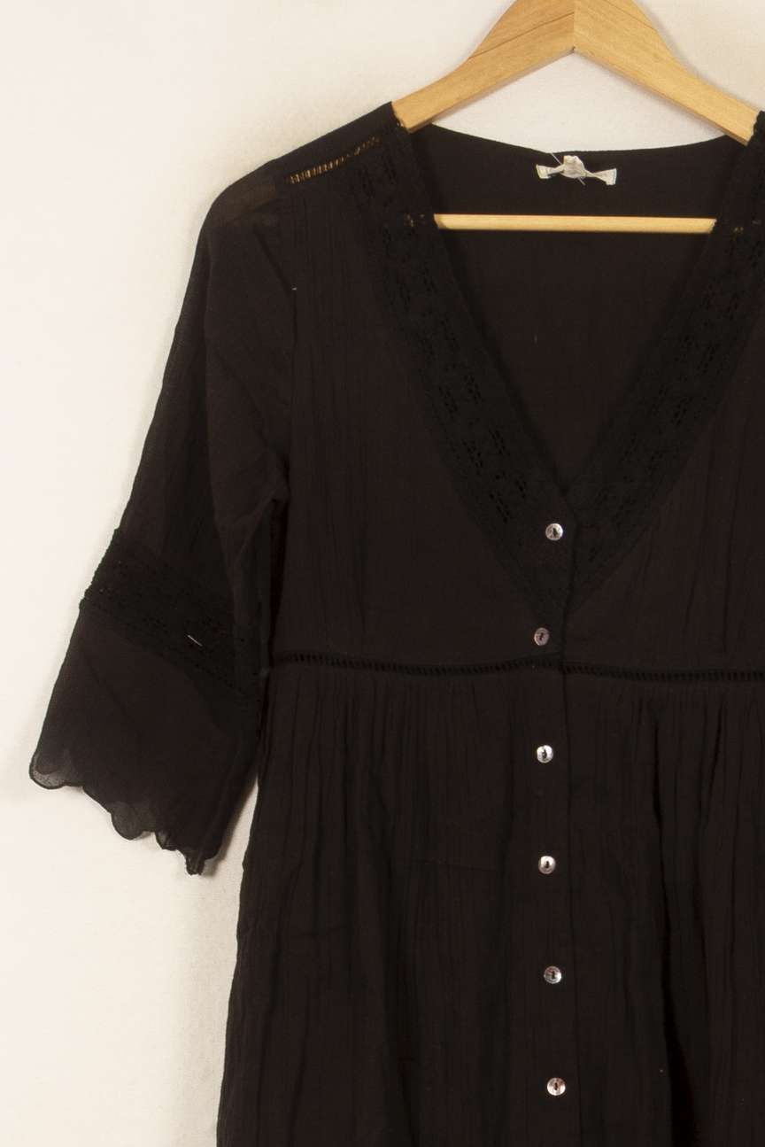 Robe Boutonnée Noire - Taille S/36 de la marque Louise Misha | PARAD59378 - Vendu par Paradigme - Image 3