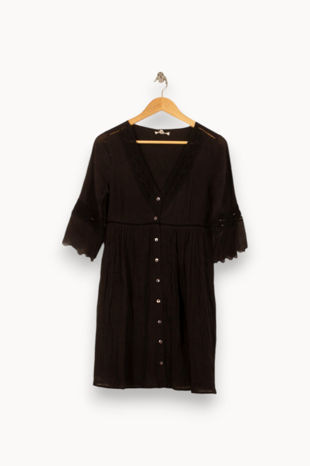 Robe Boutonnée Noire - Taille S/36 de la marque Louise Misha | PARAD59378 - Vendu par Paradigme - Image 2