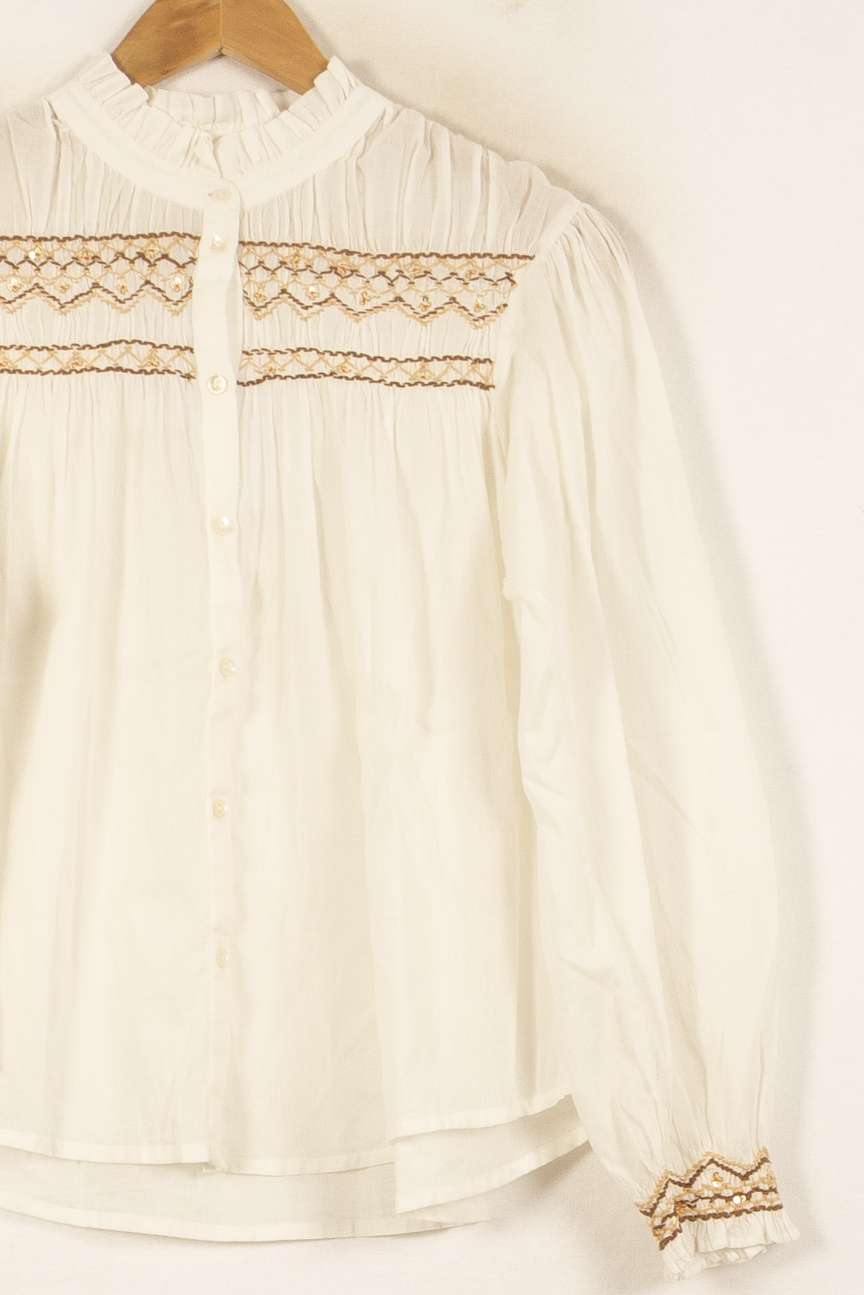 Blouse Blanche - Taille S/36 de la marque Louise Misha | PARAD59383 - Vendu par Paradigme - Image 3