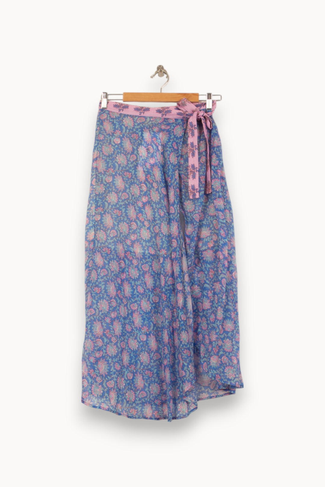 Jupe Portefeuille Bleue et Rose - Taille S/36 de la marque Louise Misha | PARAD59385 - Vendu par Paradigme - Image 2