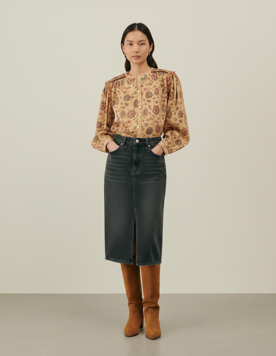 Blouse Jaune et Rouge - Taille S/36