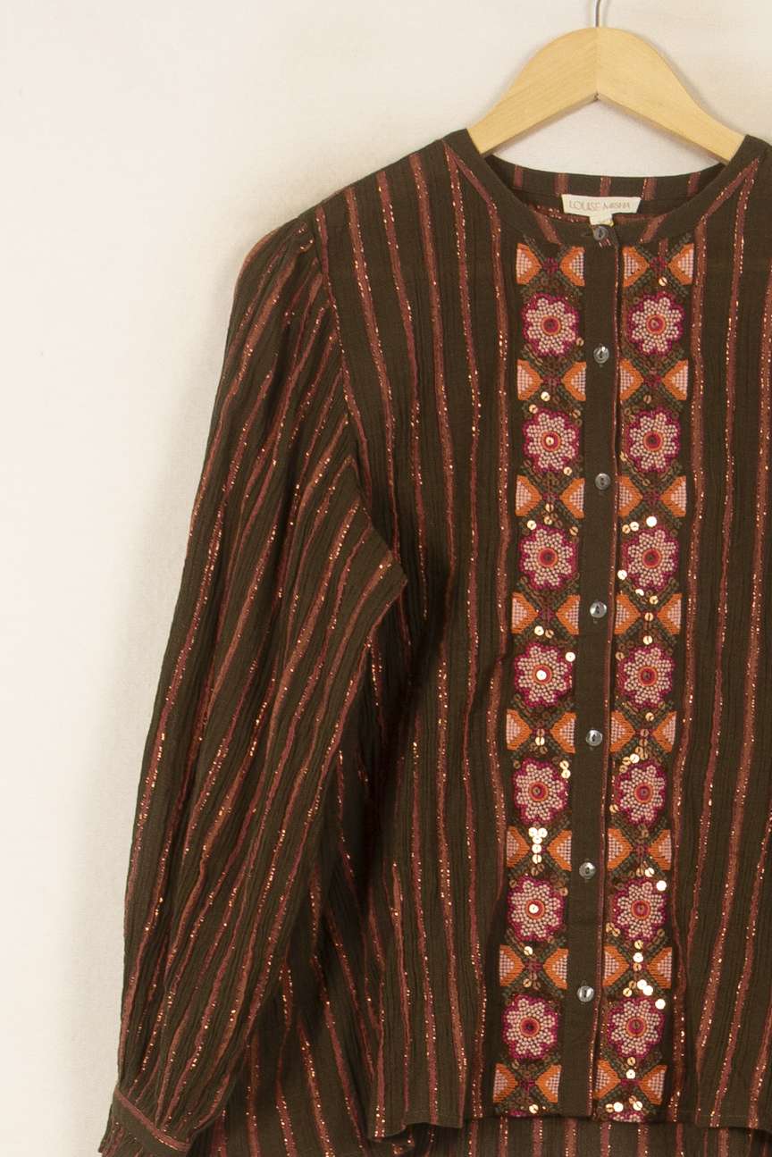 Blouse Marron et Rose - Taille S/36 de la marque Louise Misha | PARAD59408 - Vendu par Paradigme - Image 3