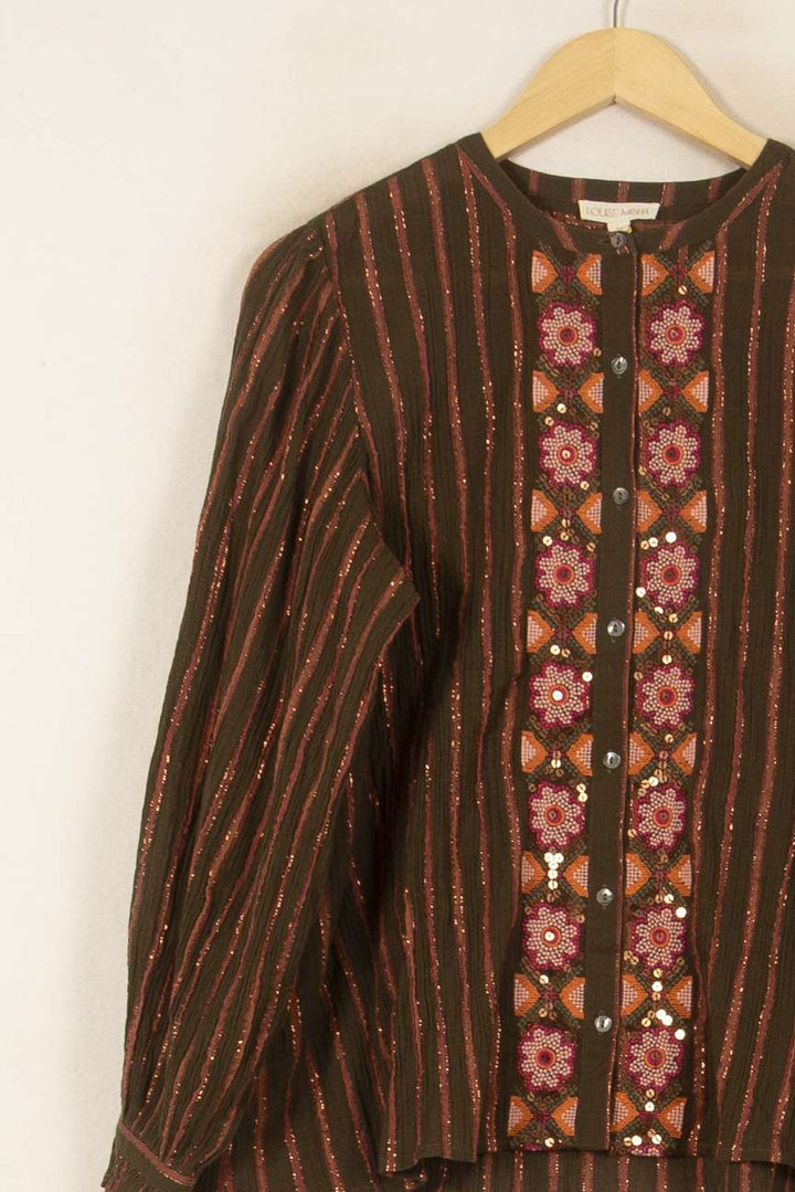 Blouse Marron et Rose - Taille S/36 de la marque Louise Misha | PARAD59408 - Vendu par Paradigme - Image 3