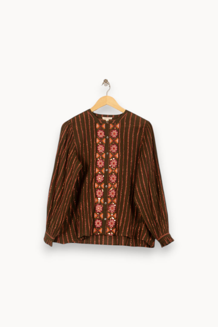 Blouse Marron et Rose - Taille S/36 de la marque Louise Misha | PARAD59408 - Vendu par Paradigme - Image 2
