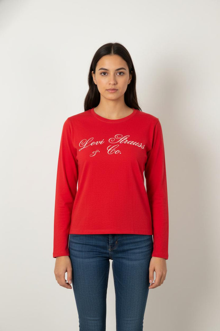 Tee-shirt Manches Longues Rouge - Taille M/38