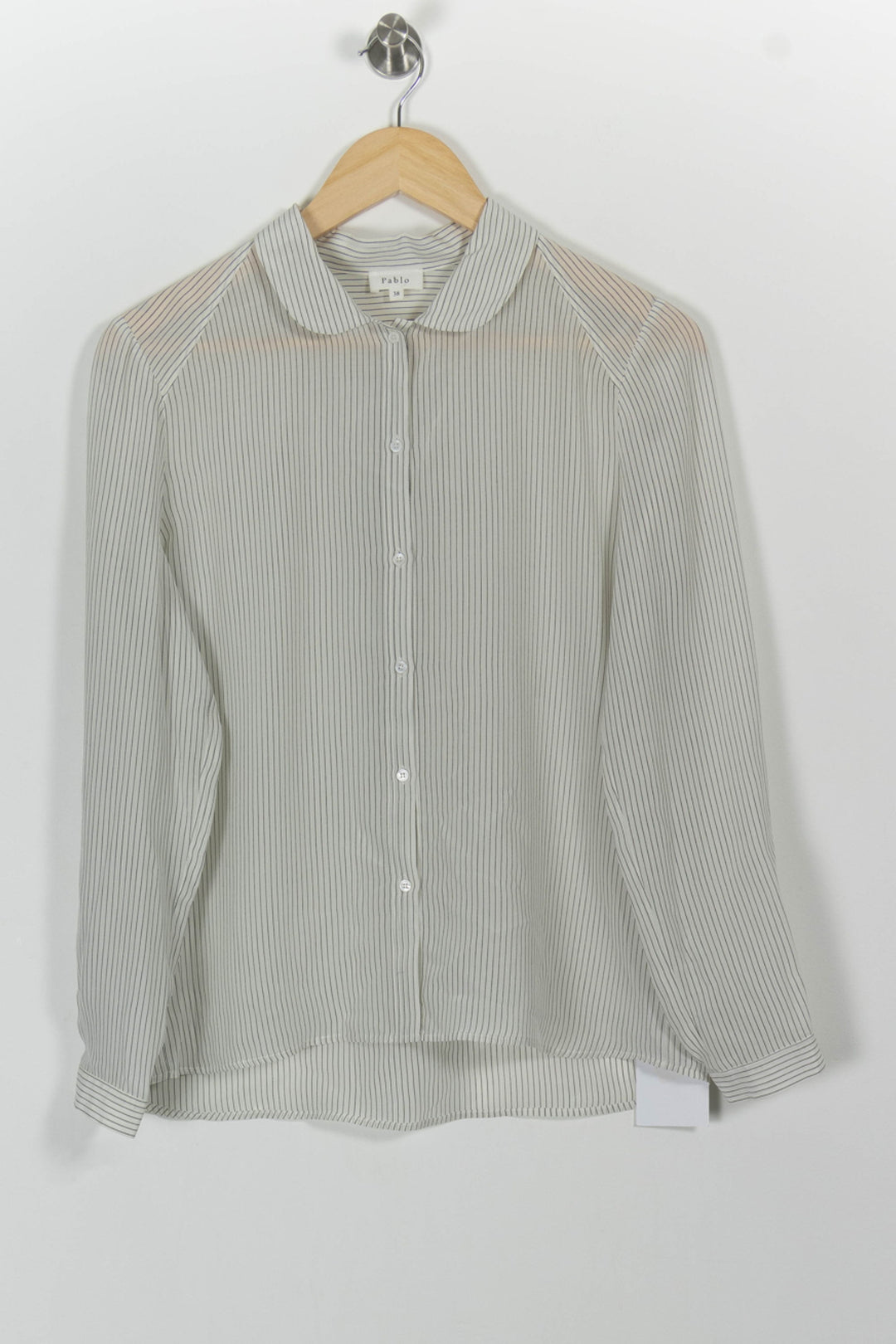Chemise Blanche à Rayures - Taille M/38 de la marque Pablo | PARAD59454 - Vendu par Paradigme - Image 2