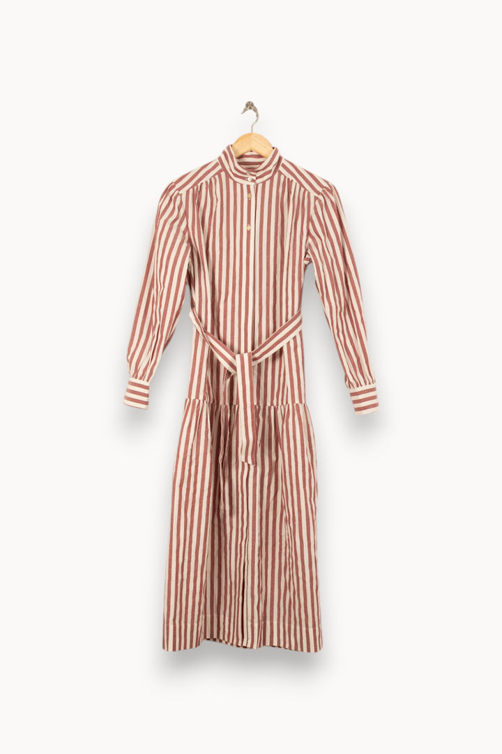 Robe Longue Marron et Blanche - Taille S/36 de la marque Ekyog | PARAD59488 - Vendu par Paradigme - Image 2