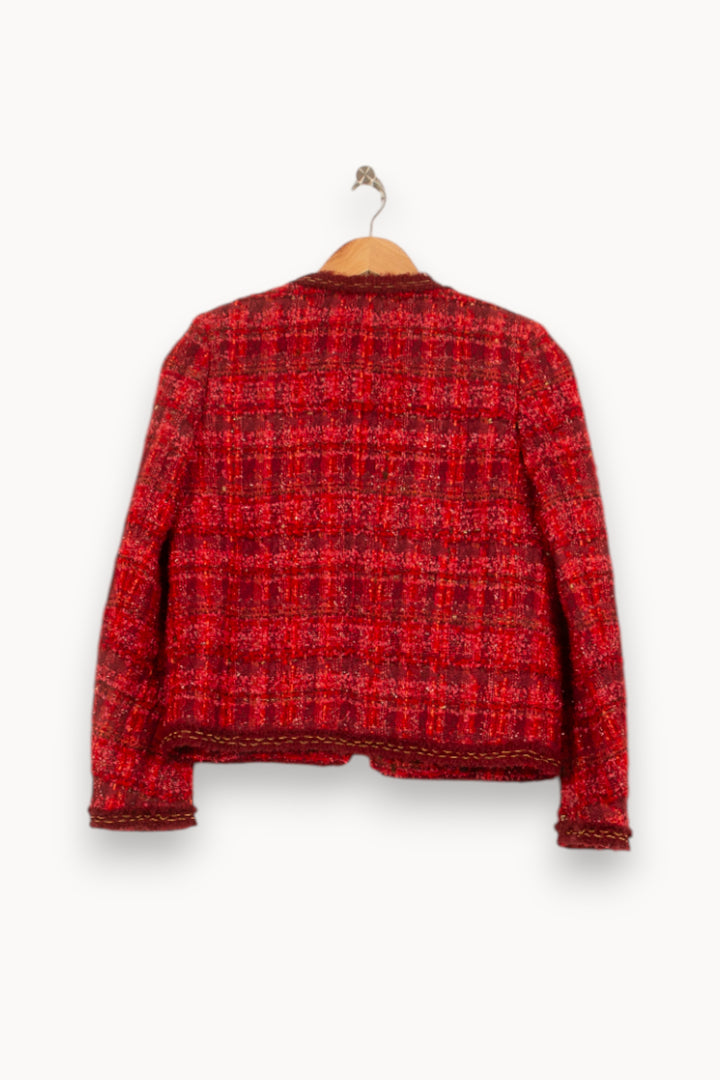 Veste Tweed Rouge - Taille XS/34 de la marque The Kooples | PARAD59509 - Vendu par Paradigme - Image 4