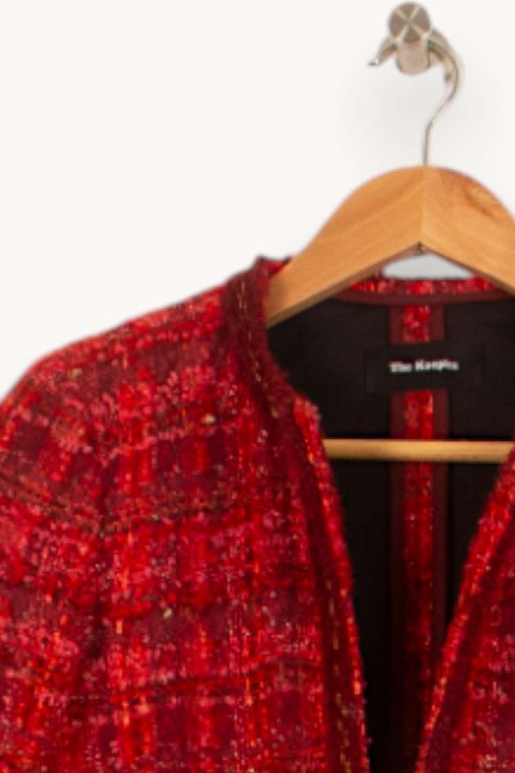 Veste Tweed Rouge - Taille XS/34 de la marque The Kooples | PARAD59509 - Vendu par Paradigme - Image 3