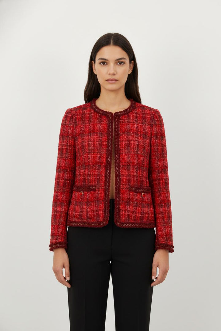 Veste Tweed Rouge - Taille XS/34