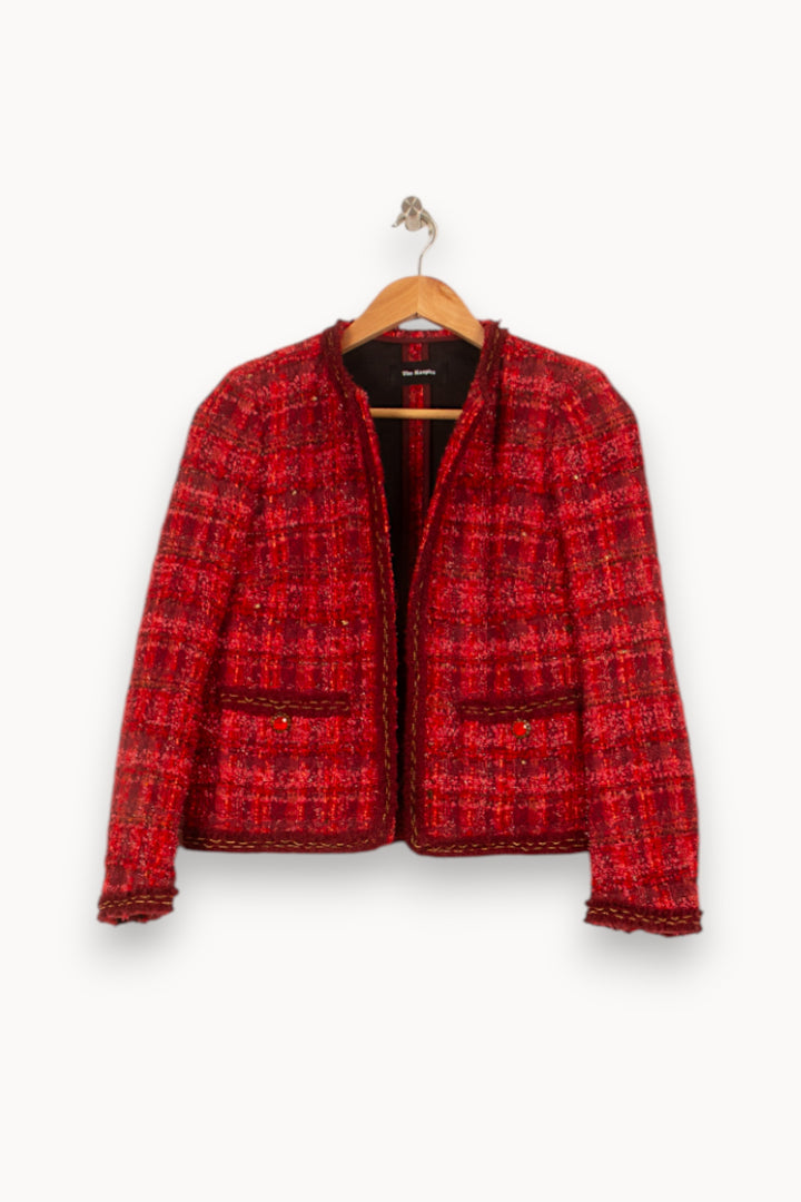 Veste Tweed Rouge - Taille XS/34 de la marque The Kooples | PARAD59509 - Vendu par Paradigme - Image 2