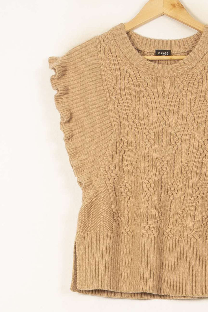 Pull Sans Manches Beige - Taille S/36 de la marque Ekyog | PARAD59515 - Vendu par Paradigme - Image 3