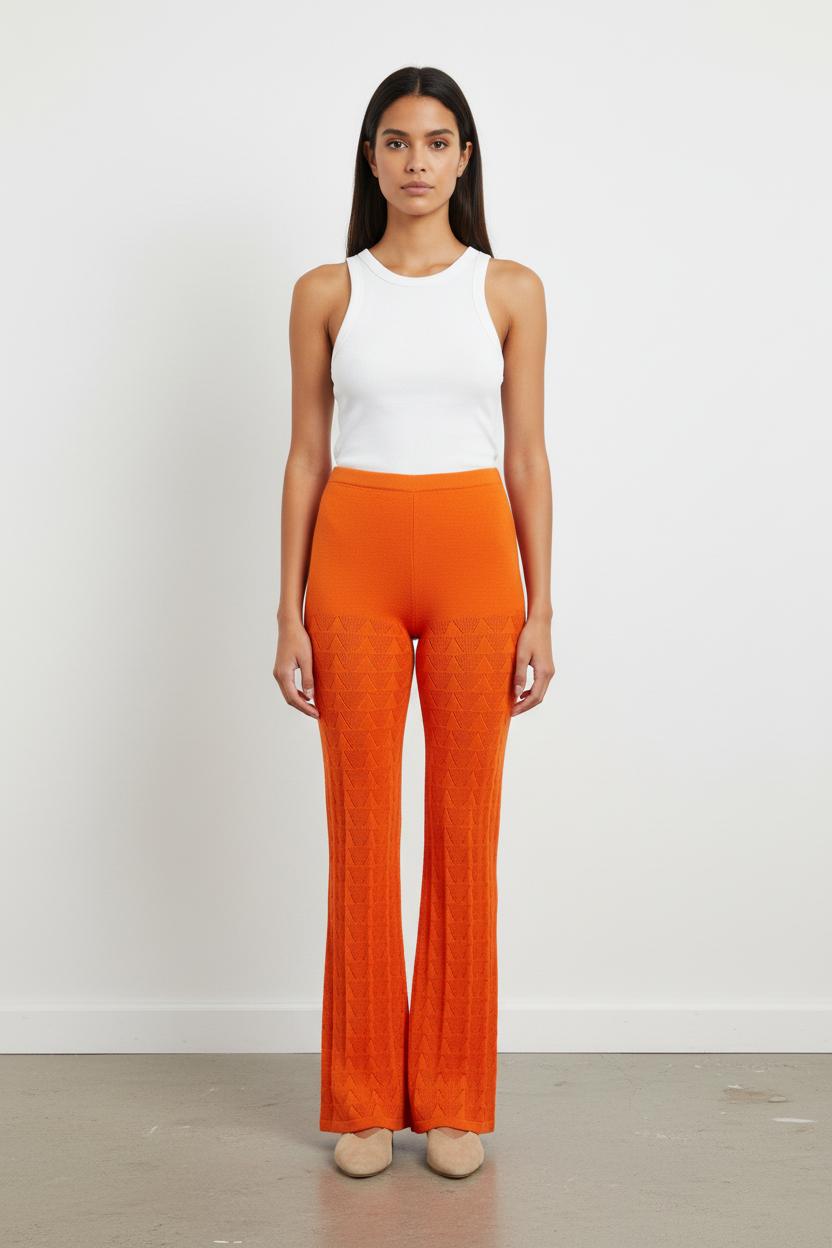 Pantalon Évasé Orange - Taille S/36