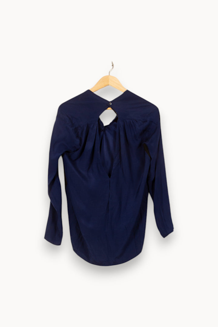 Blouse Bleu et Noir - Taille S/36 de la marque Sandro | PARAD59522 - Vendu par Paradigme - Image 4