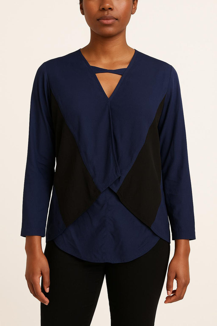 Blouse Bleu et Noir - Taille S/36 de la marque Sandro | PARAD59522 - Vendu par Paradigme - Image 1