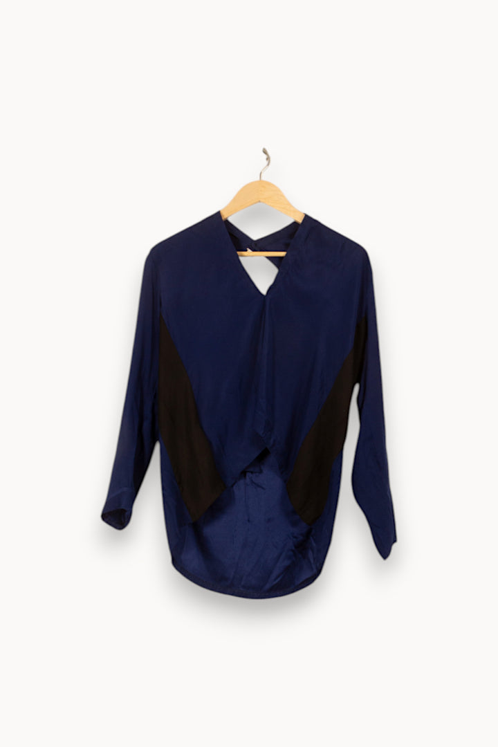 Blouse Bleu et Noir - Taille S/36 de la marque Sandro | PARAD59522 - Vendu par Paradigme - Image 2