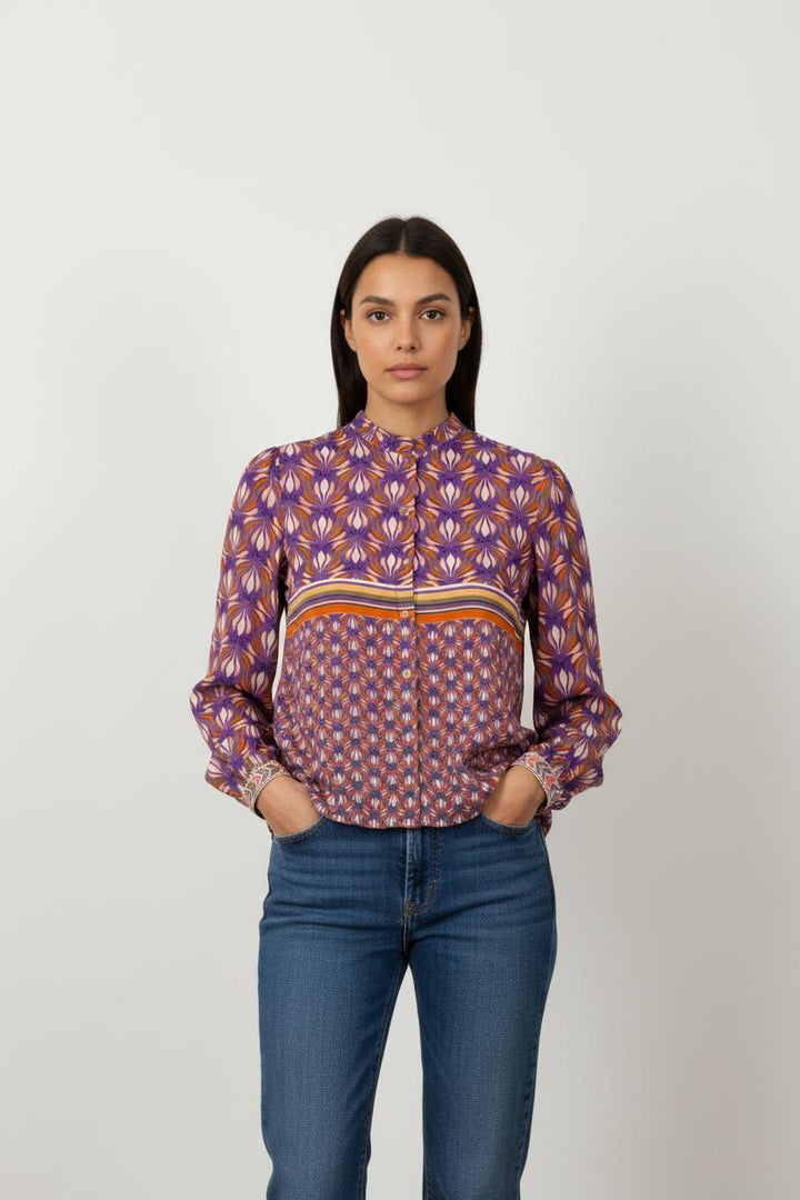 Blouse Violette et Orange - Taille S/36