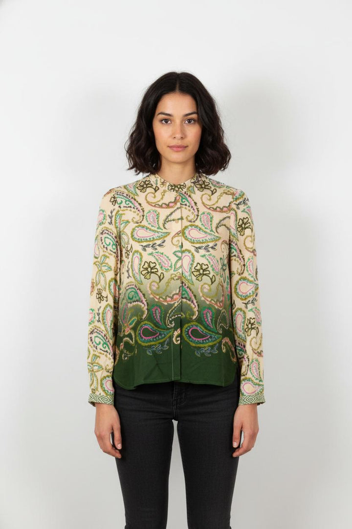 Chemise Beige et Verte - Taille S/36