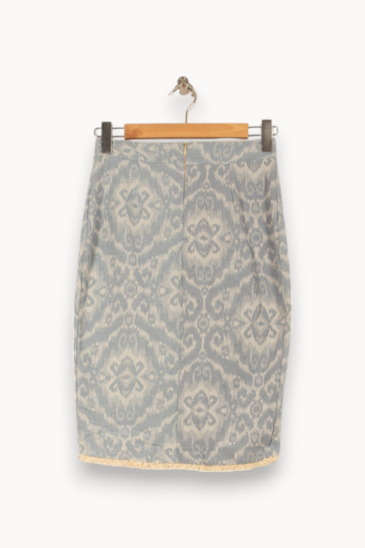 Jupe Portefeuille Bleu et Beige - Taille S/36 de la marque Imprevu | PARAD59533 - Vendu par Paradigme - Image 4
