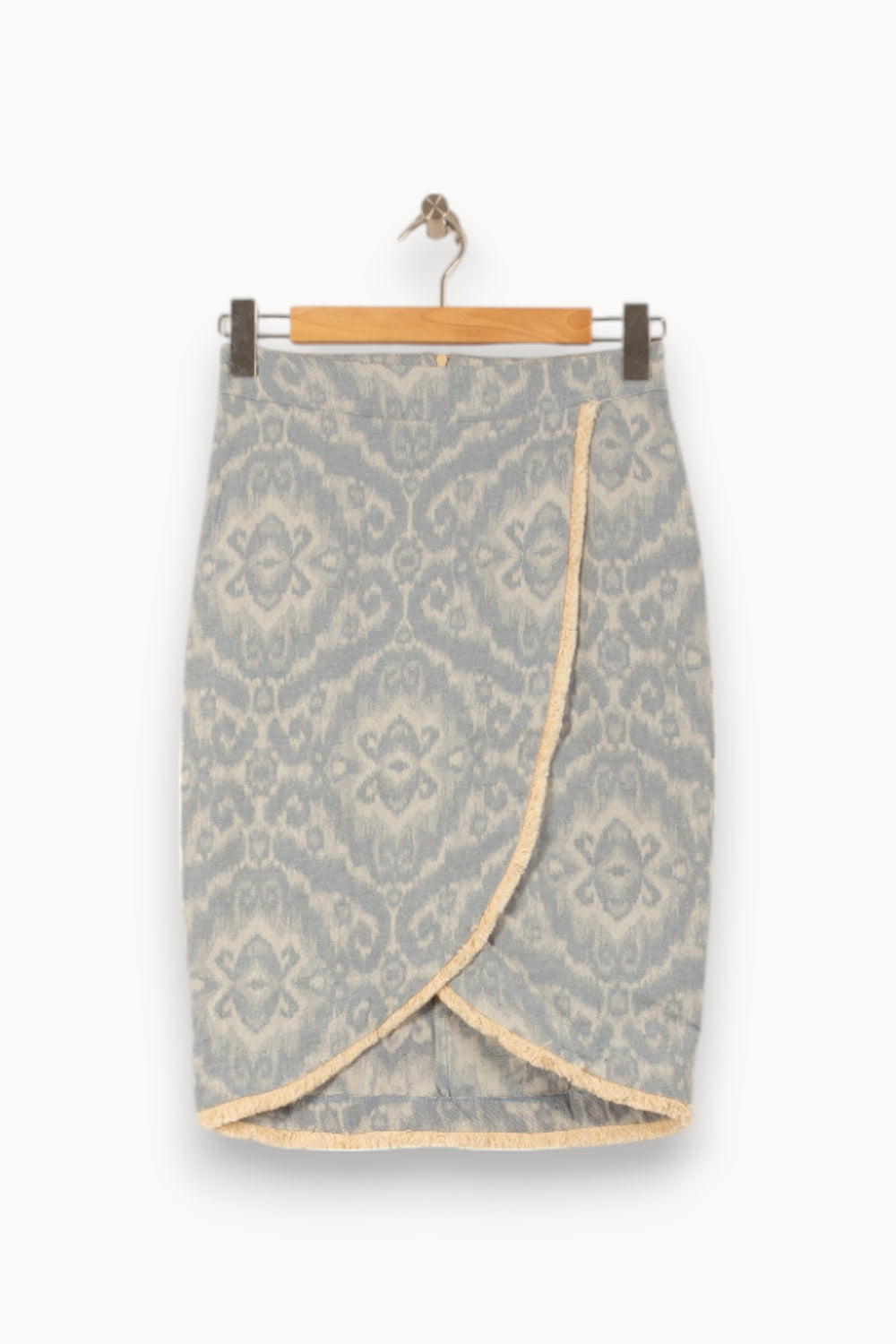 Jupe Portefeuille Bleu et Beige - Taille S/36 de la marque Imprevu | PARAD59533 - Vendu par Paradigme - Image 2