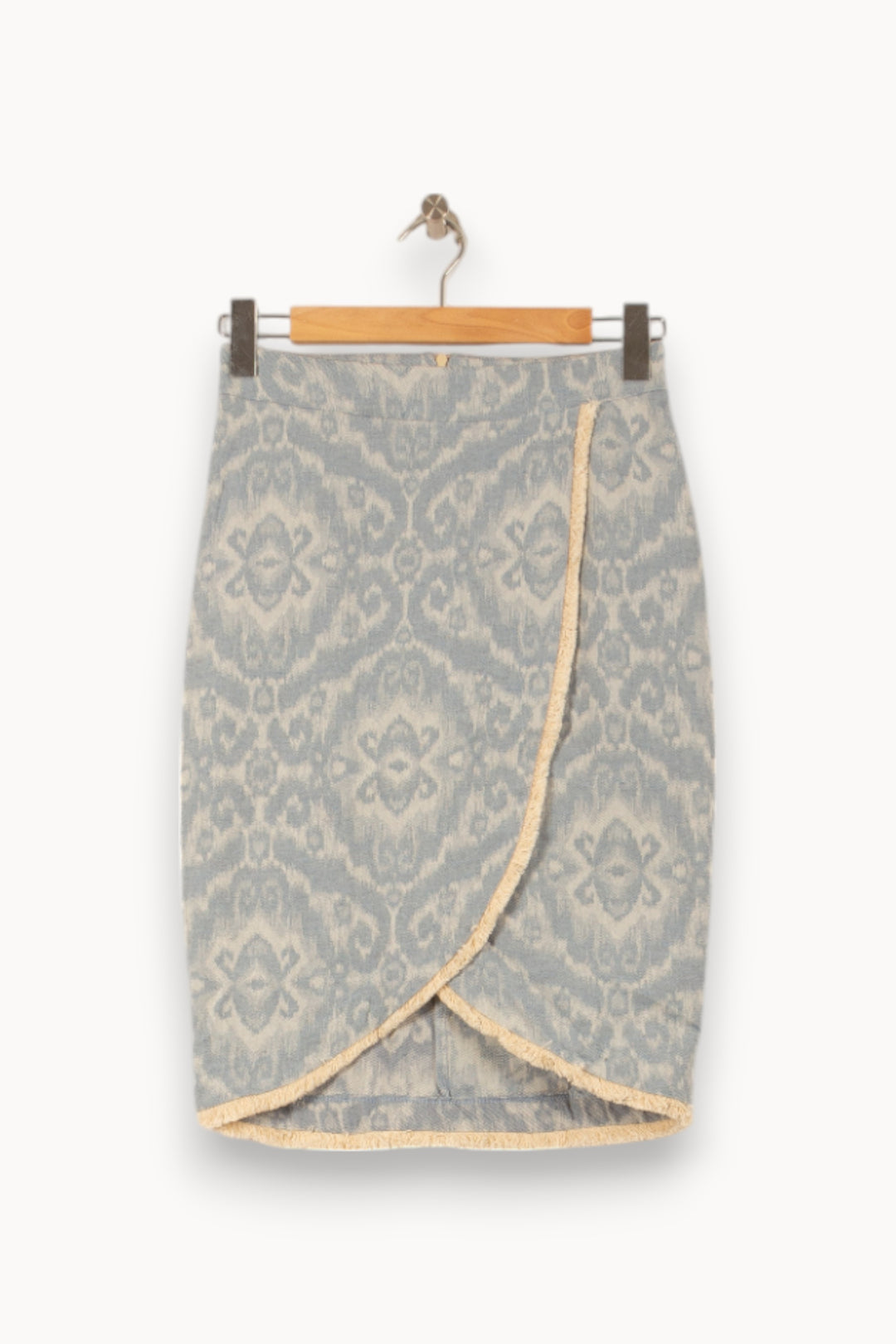 Jupe Portefeuille Bleu et Beige - Taille S/36 de la marque Imprevu | PARAD59533 - Vendu par Paradigme - Image 2