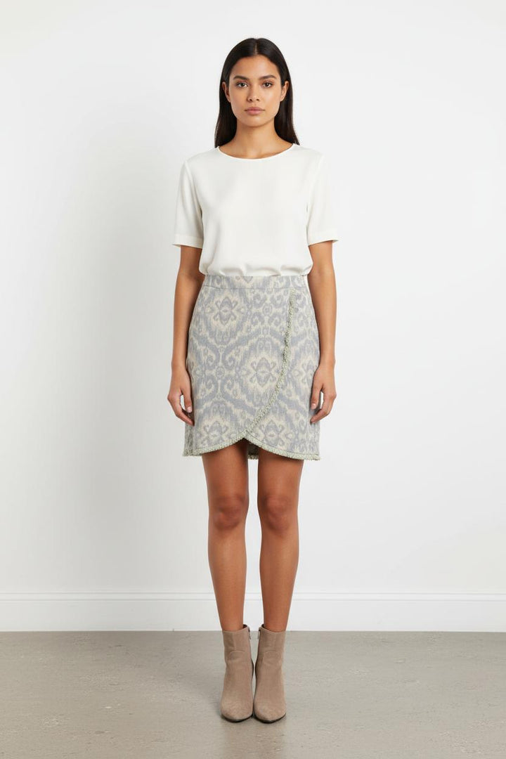 Jupe Portefeuille Bleue - Taille XS/34