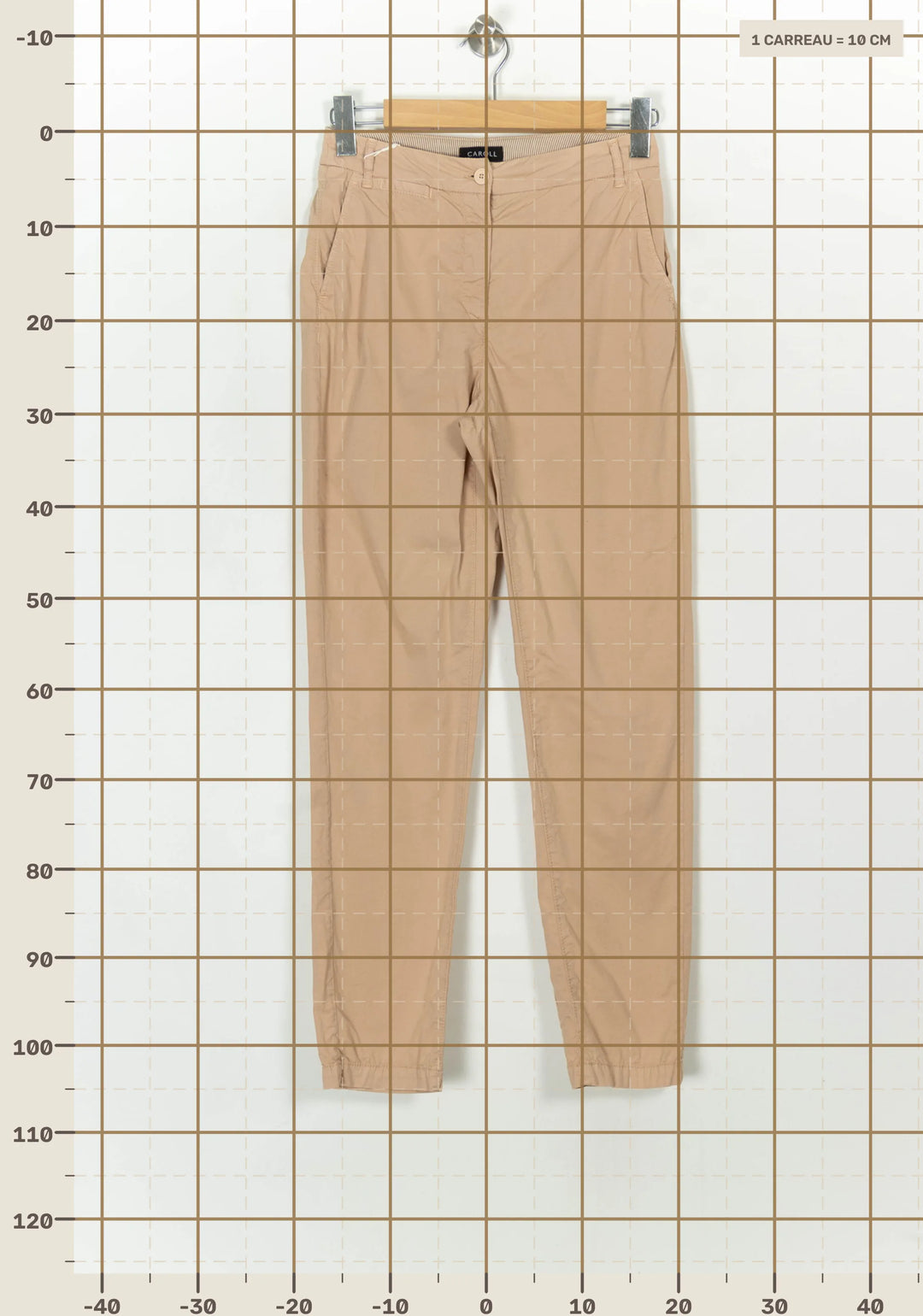 Pantalon Beige - Taille S/36 de la marque Caroll | PARAD59608 - Vendu par Paradigme - Image 4