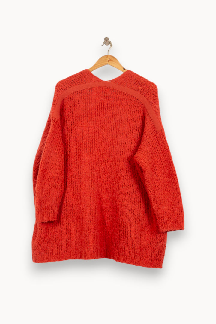 Cardigan Rouge - Taille S/36 de la marque American Vintage | PARAD59625 - Vendu par Paradigme - Image 4