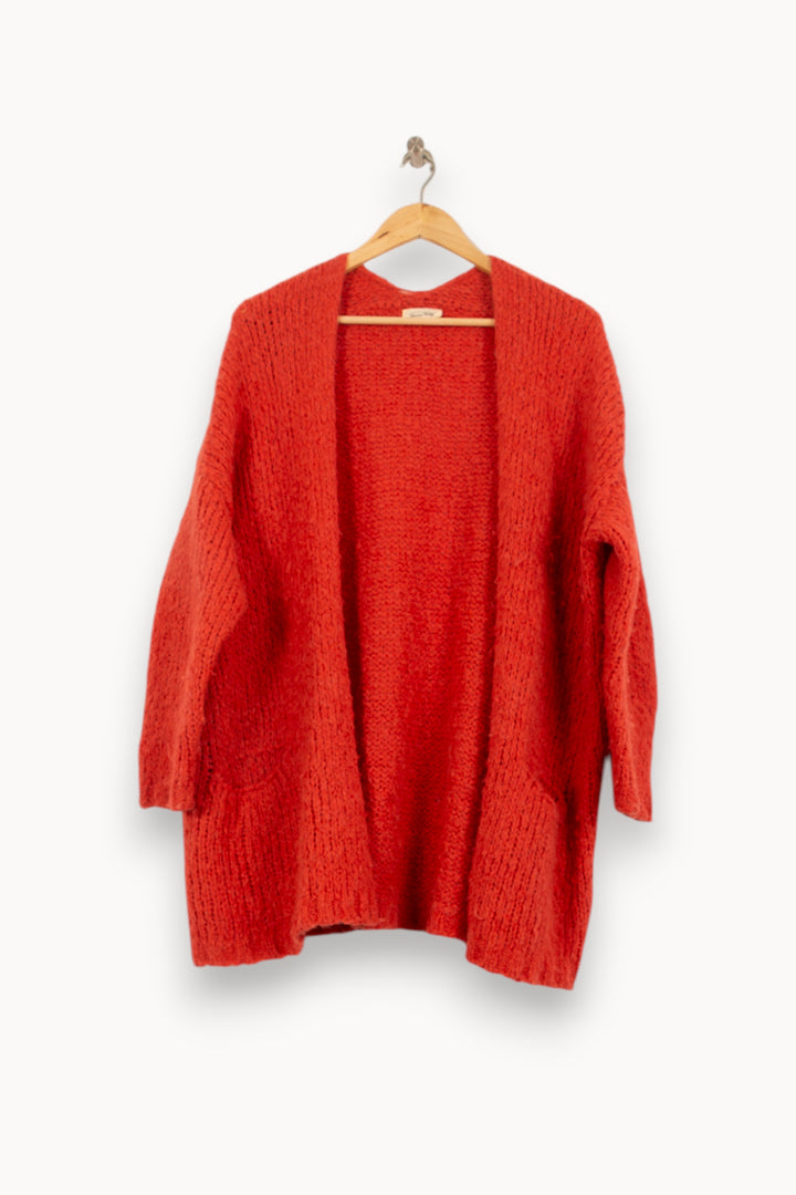 Cardigan Rouge - Taille S/36 de la marque American Vintage | PARAD59625 - Vendu par Paradigme - Image 2