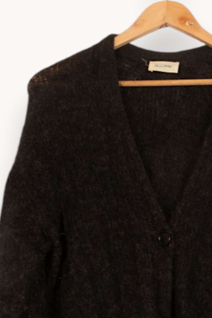 Cardigan Noir - Taille S/36 de la marque American Vintage | PARAD59627 - Vendu par Paradigme - Image 3