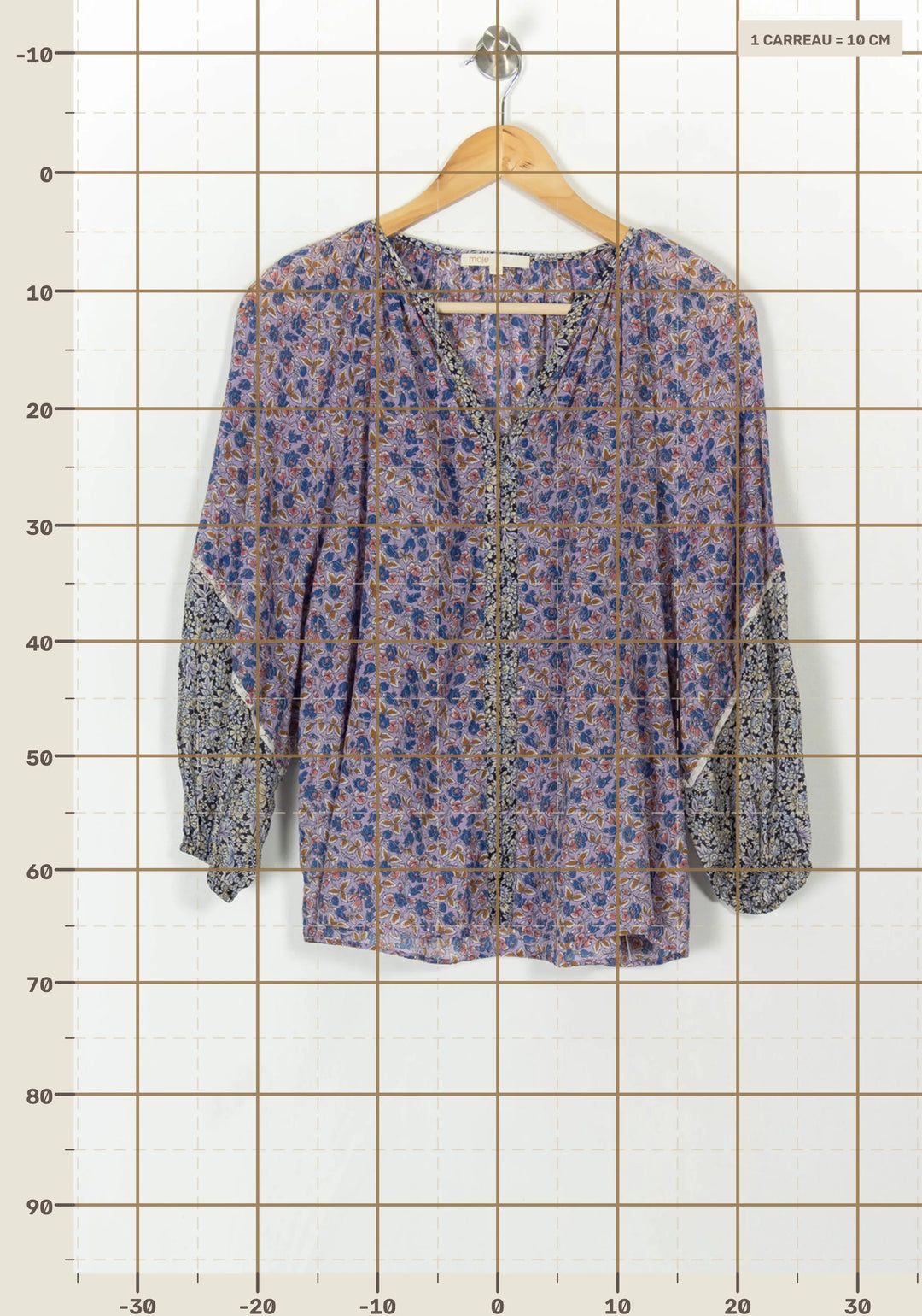Blouse Fleurie Bleue - Taille S/36 de la marque Maje | PARAD59635 - Vendu par Paradigme - Image 4