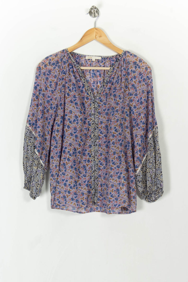 Blouse Fleurie Bleue - Taille S/36 de la marque Maje | PARAD59635 - Vendu par Paradigme - Image 2