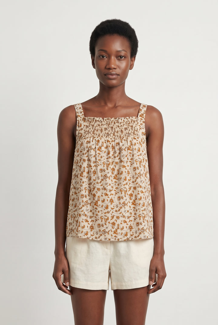 Top Écru et Marron - Taille M/38 de la marque Comptoir des Cotonniers | PARAD59640 - Vendu par Paradigme - Image 1