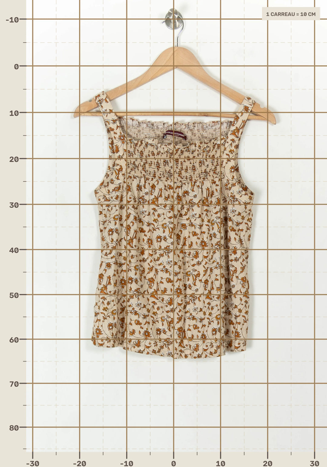 Top Écru et Marron - Taille M/38 de la marque Comptoir des Cotonniers | PARAD59640 - Vendu par Paradigme - Image 4