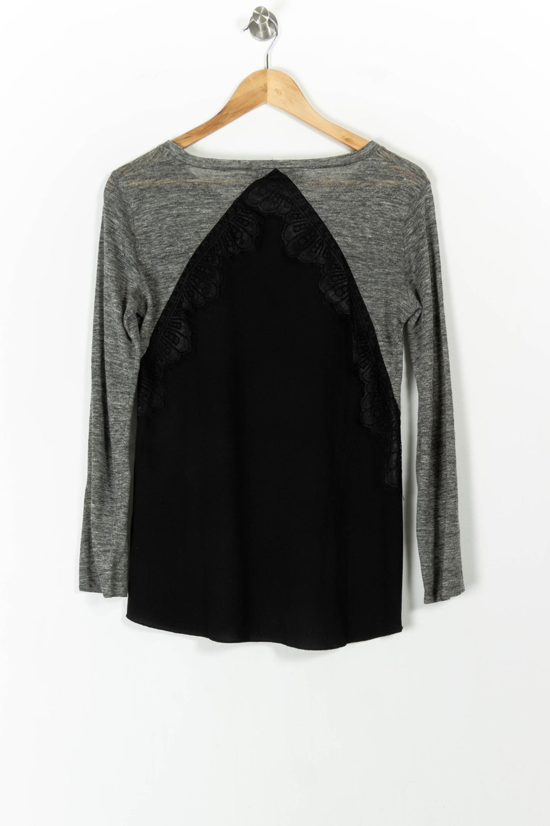 Tee-shirt gris et noir - Taille S/36 de la marque Sandro | PARAD59673 - Vendu par Paradigme - Image 4