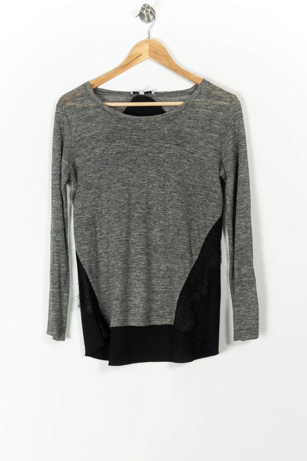Tee-shirt gris et noir - Taille S/36 de la marque Sandro | PARAD59673 - Vendu par Paradigme - Image 2