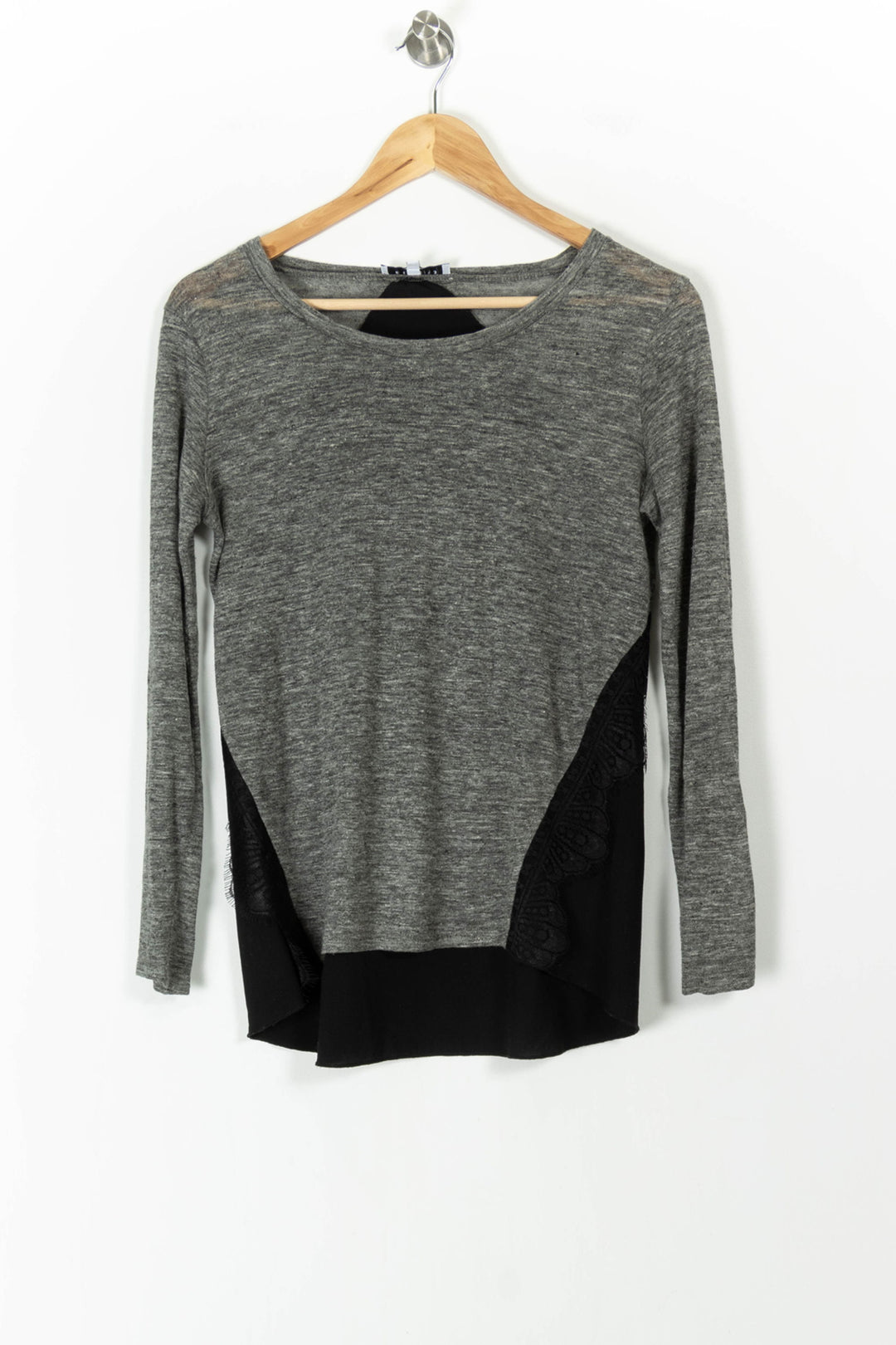 Tee-shirt gris et noir - Taille S/36 de la marque Sandro | PARAD59673 - Vendu par Paradigme - Image 2