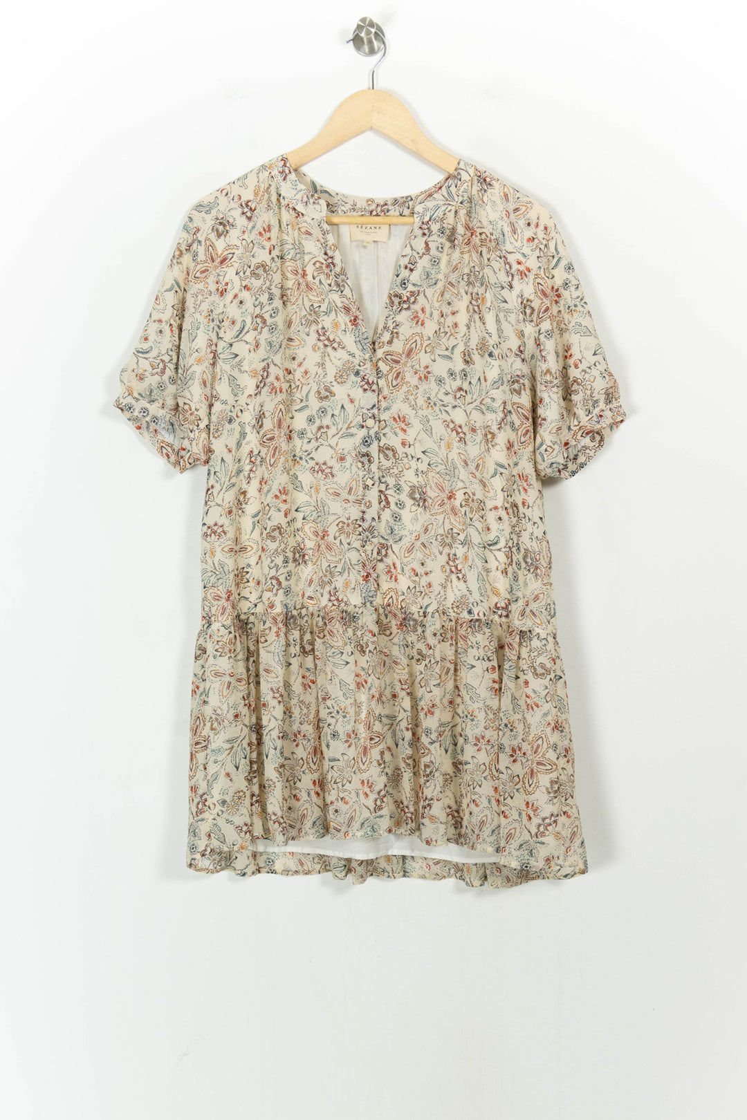 Robe Fleurie Beige - Taille L/40 de la marque Sézane | PARAD59685 - Vendu par Paradigme - Image 2
